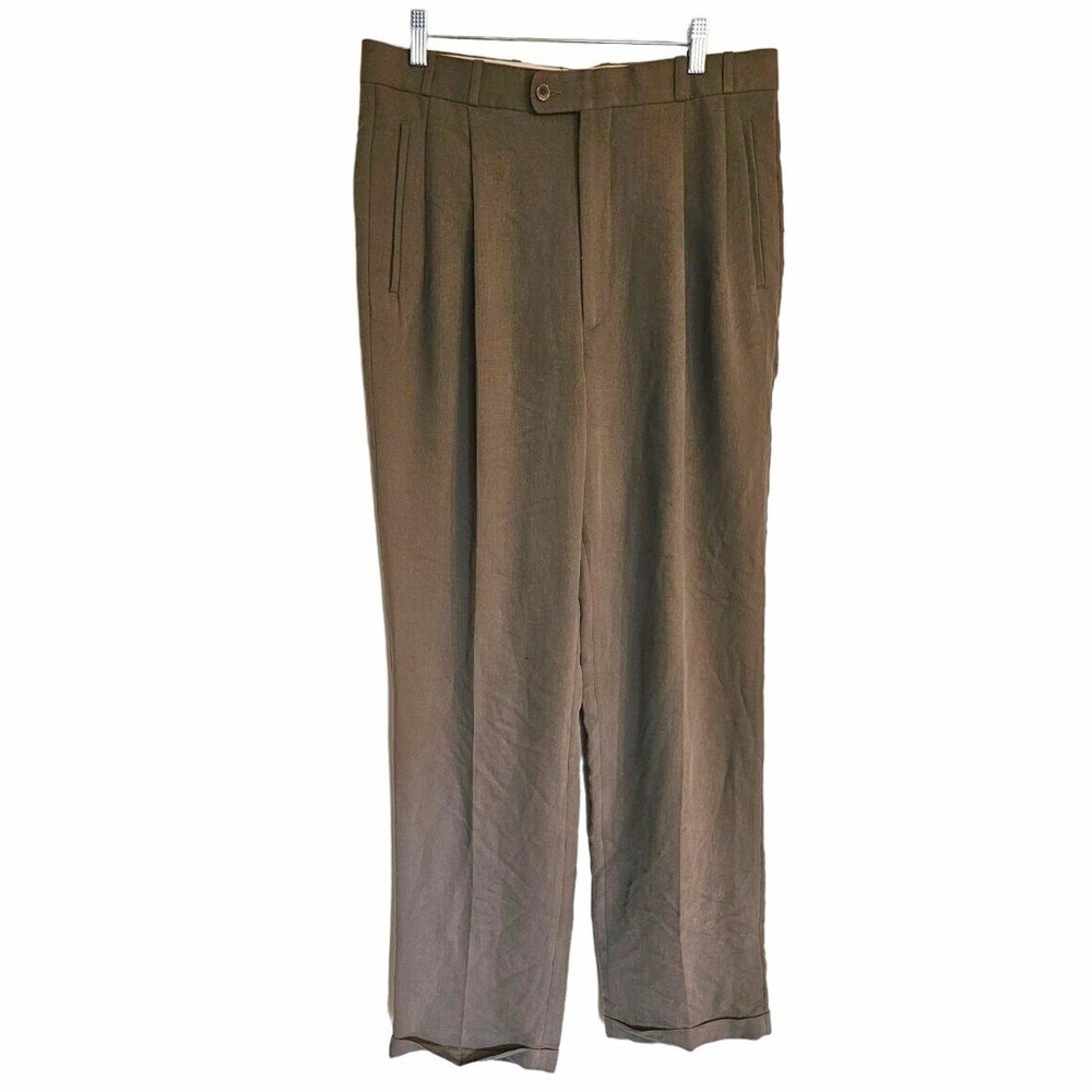 Greg Peters Slacks Size 34 Brown pleated front
